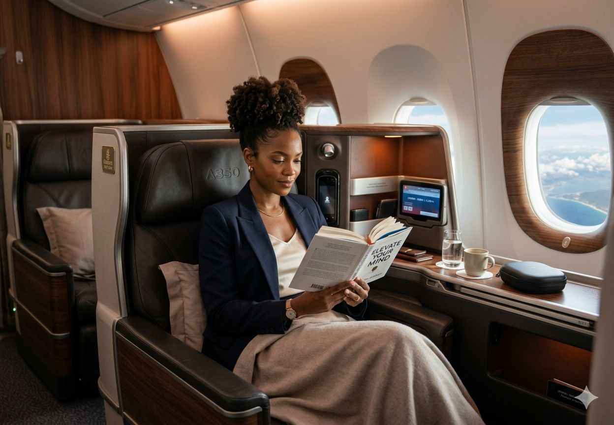 Experiência de viagem premium em cabine executiva